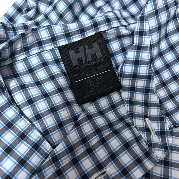 Helly Hansen Fjord Shirt Activity Two Tone Blue Plaid Lightweight Versatile NWOT - Picture 9 of 13